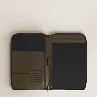 Medium Notebook Holder with zip in Sartorial Leather