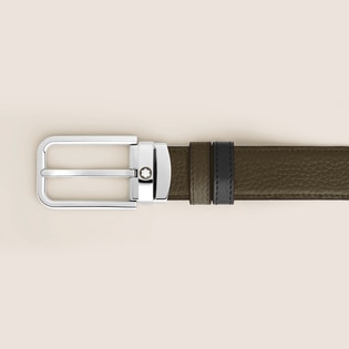 30 mm Reversible Belt in Grain Leather with Rectangular Buckle
