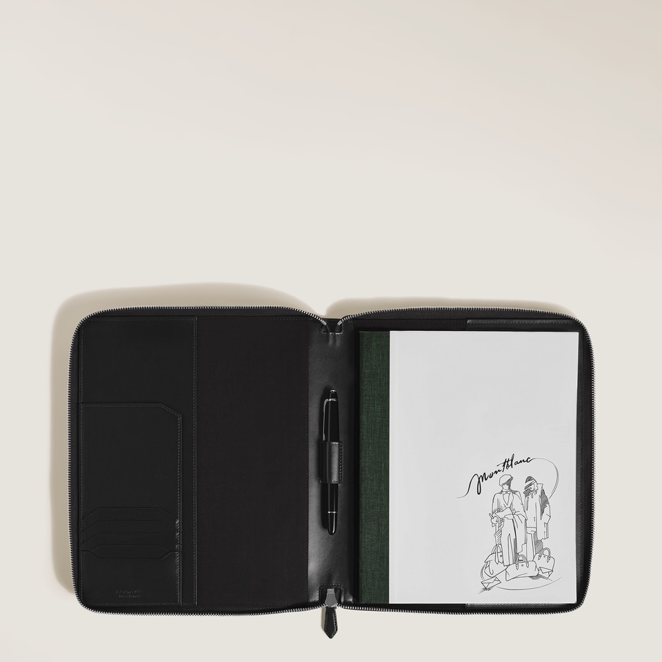 Large Notebook Holder with zip in Corteccia Leather - 4