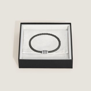 3 Rings Bracelet in Grain Leather S
