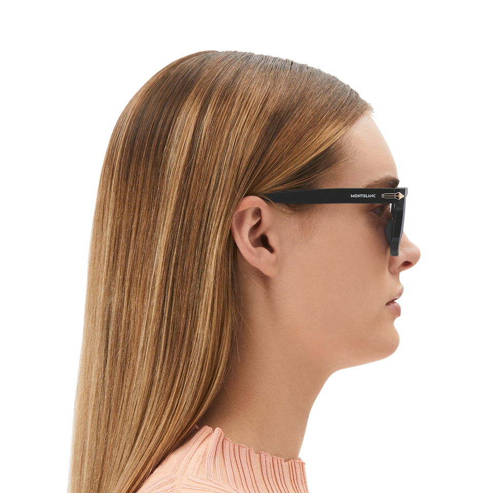 Rectangular Sunglasses with Black Acetate Frame - 4