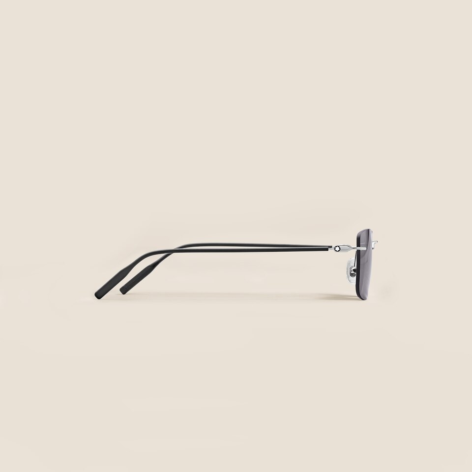 Rectangular Sunglasses with Silver Col Metal Frame - 2