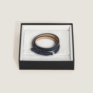 Horseshoe Buckle Adjustable Bracelet in Grain Leather