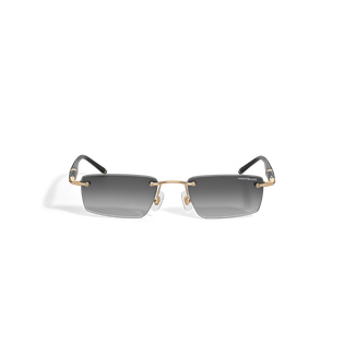 Squared Sunglasses with Gold-Colored Metal Frame
