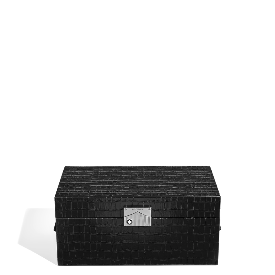 Watches Collector Box, Croco-Embossed Leather, Black - 1