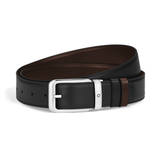 35 mm Reversible Belt in Meisterst&uuml;ck Leather with Rectangular Buckle
