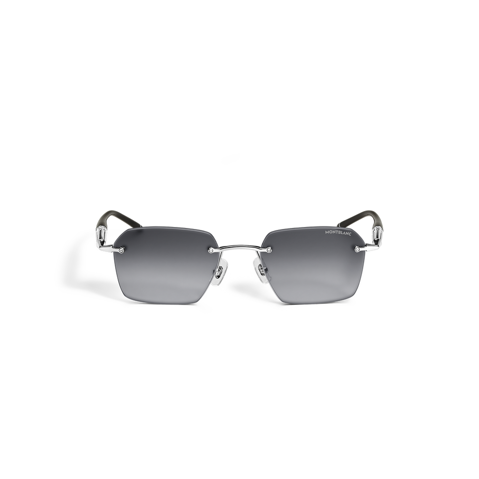 Rectangular Sunglasses with Silver-Coloured Metal Frame - 1