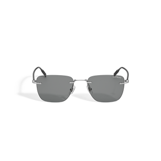 Squared Sunglasses with Silver-Colored Metal Frame