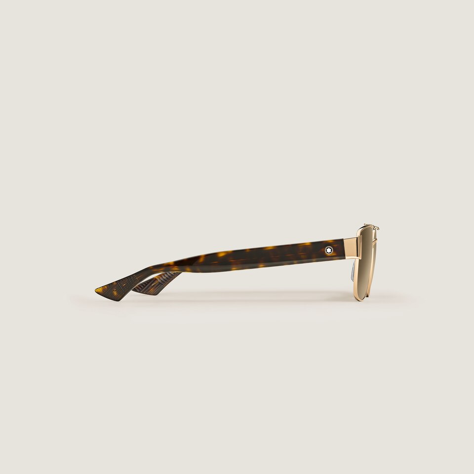 Rectangular Sunglasses with Gold-Coloured Metal Frame - 3