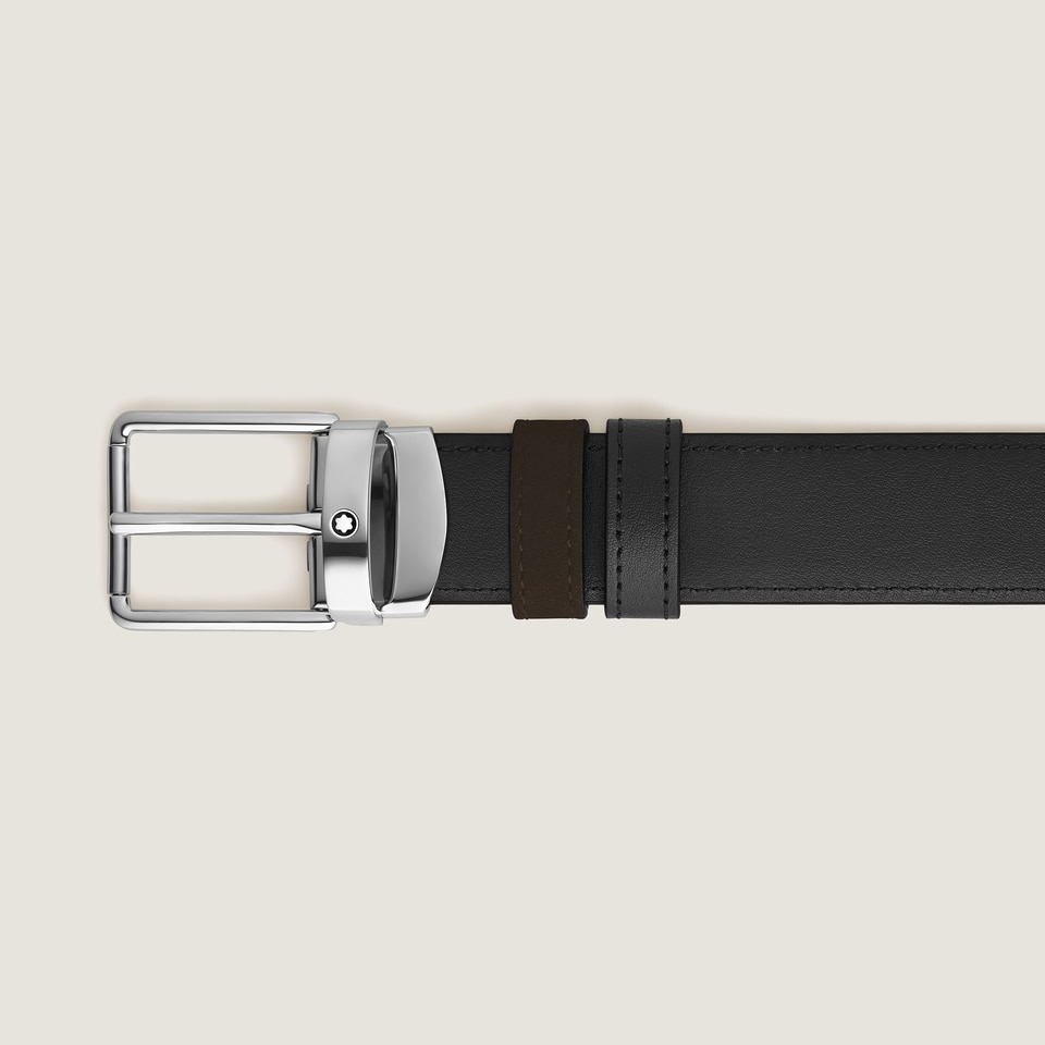 Everyday buckle brown/black 30mm reversible leather belt - 3