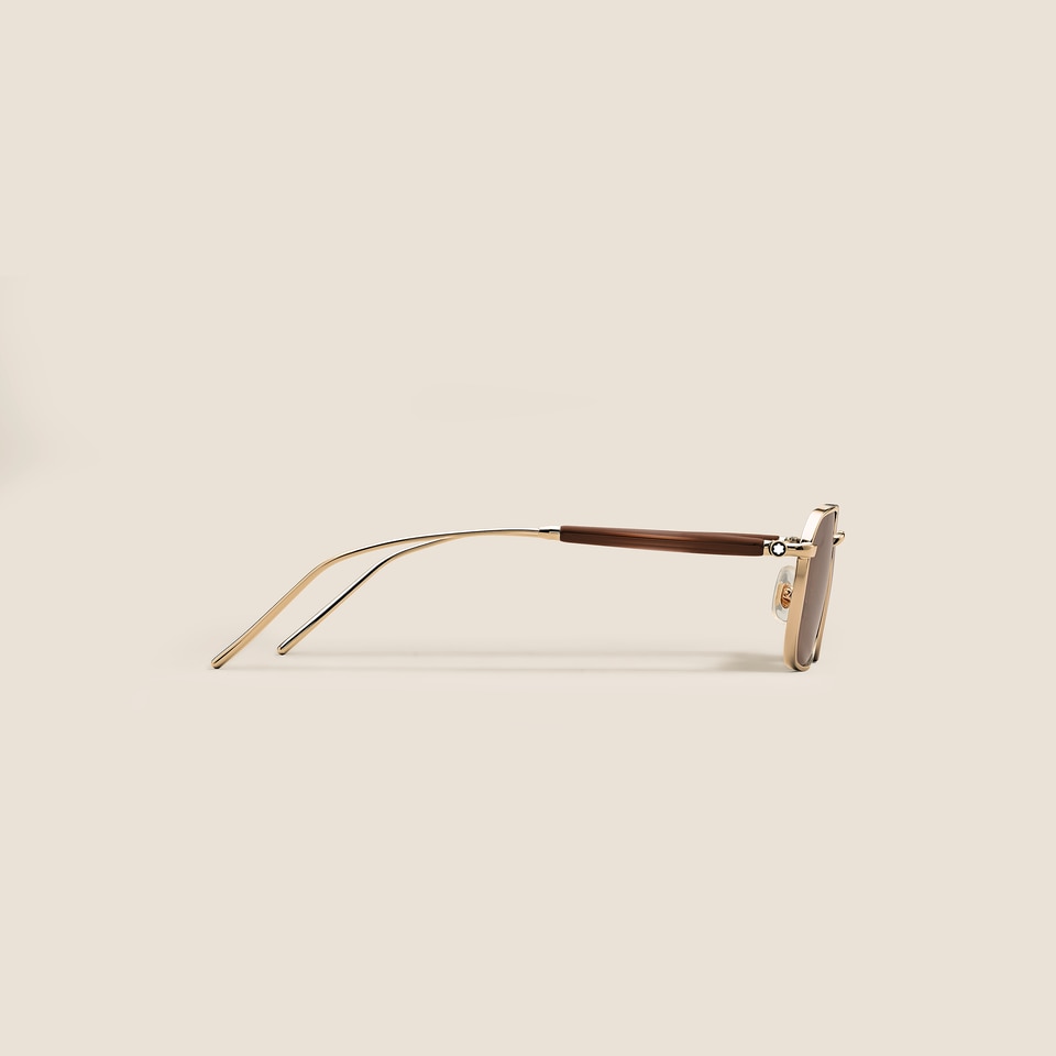 Rectangular Sunglasses with Gold-Coloured Metal Frame - 2