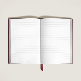 Notebook Medium, Cassis Leather, Burgundy, Lined Pages