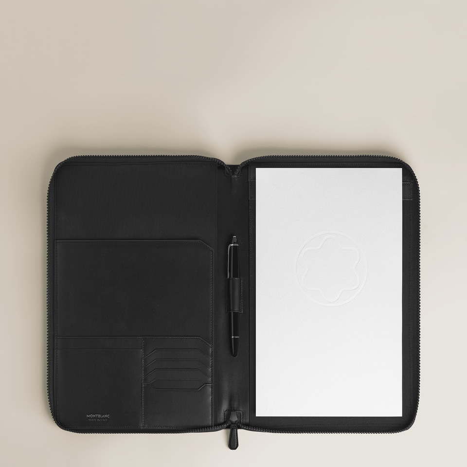 Medium Notebook Holder with zip in Extreme Leather - 2
