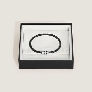 3 Rings Bracelet in Grain Leather S