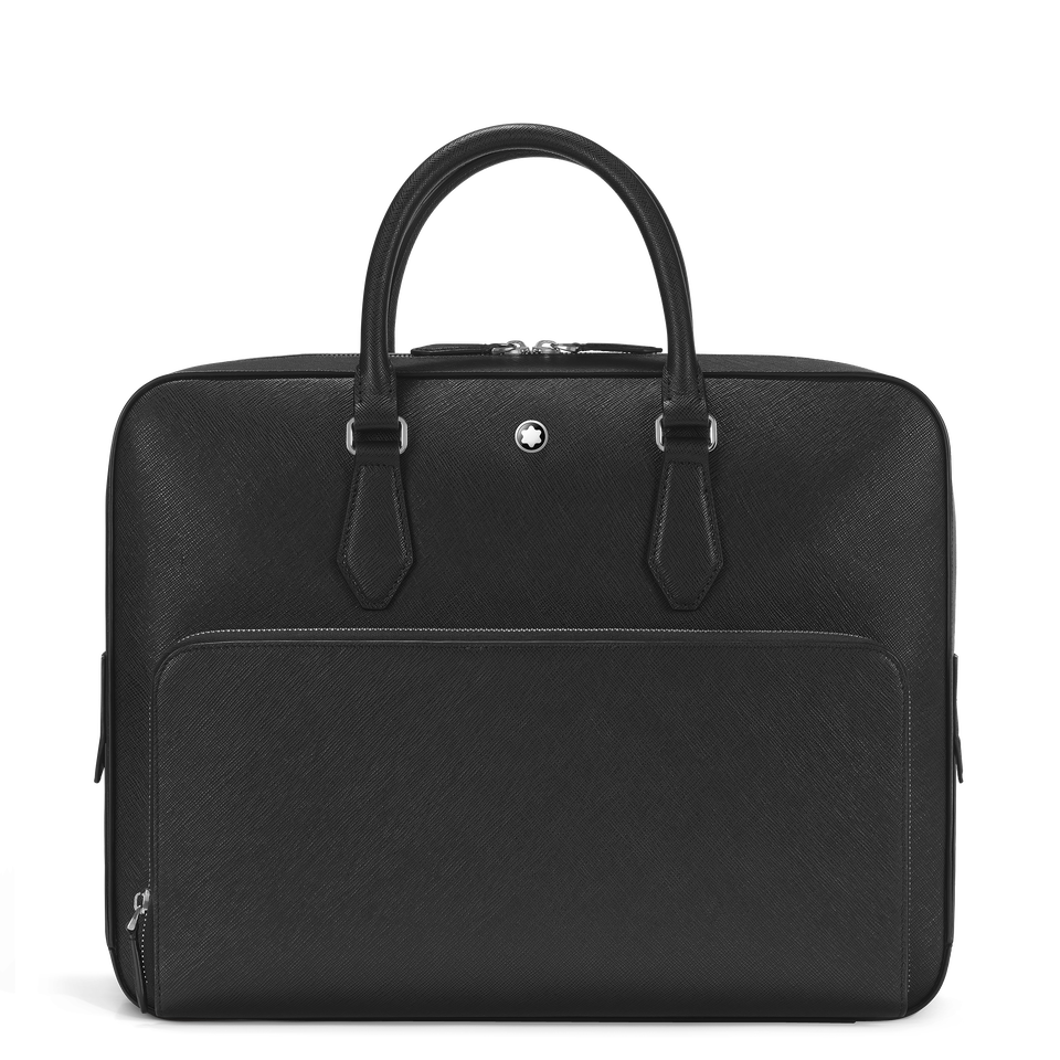 Medium Briefcase with Pocket in Sartorial Leather - 1