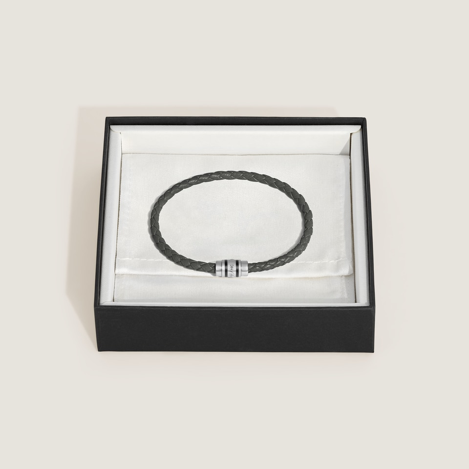 3 Rings Bracelet in Grain Leather L - 2