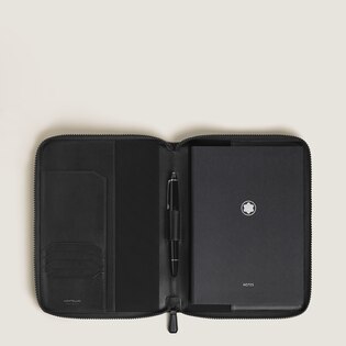 Small Notebook Holder with zip in Extreme Leather