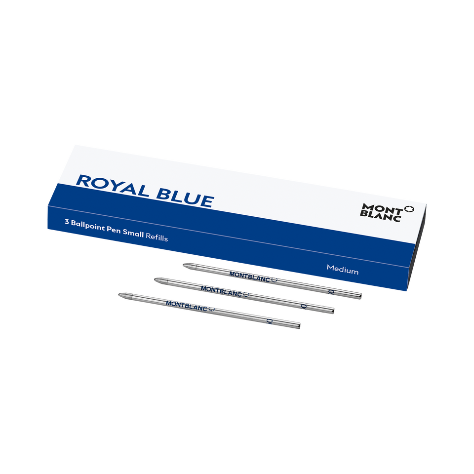 3 Ballpoint Small Refills, Royal Blue - Medium - 1