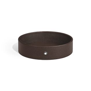 Large Round Desk Tray in Grain Leather