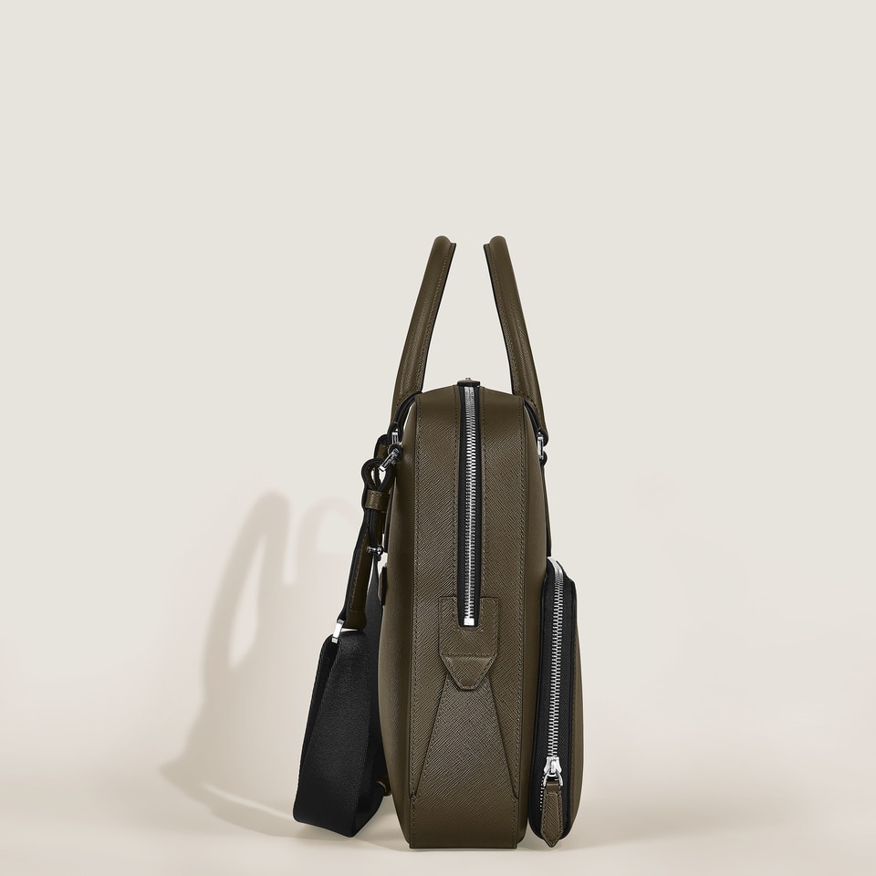 Medium Briefcase with Pocket in Sartorial Leather - 4