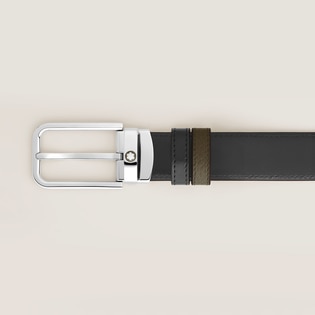 30 mm Reversible Belt in Grain Leather with Rectangular Buckle