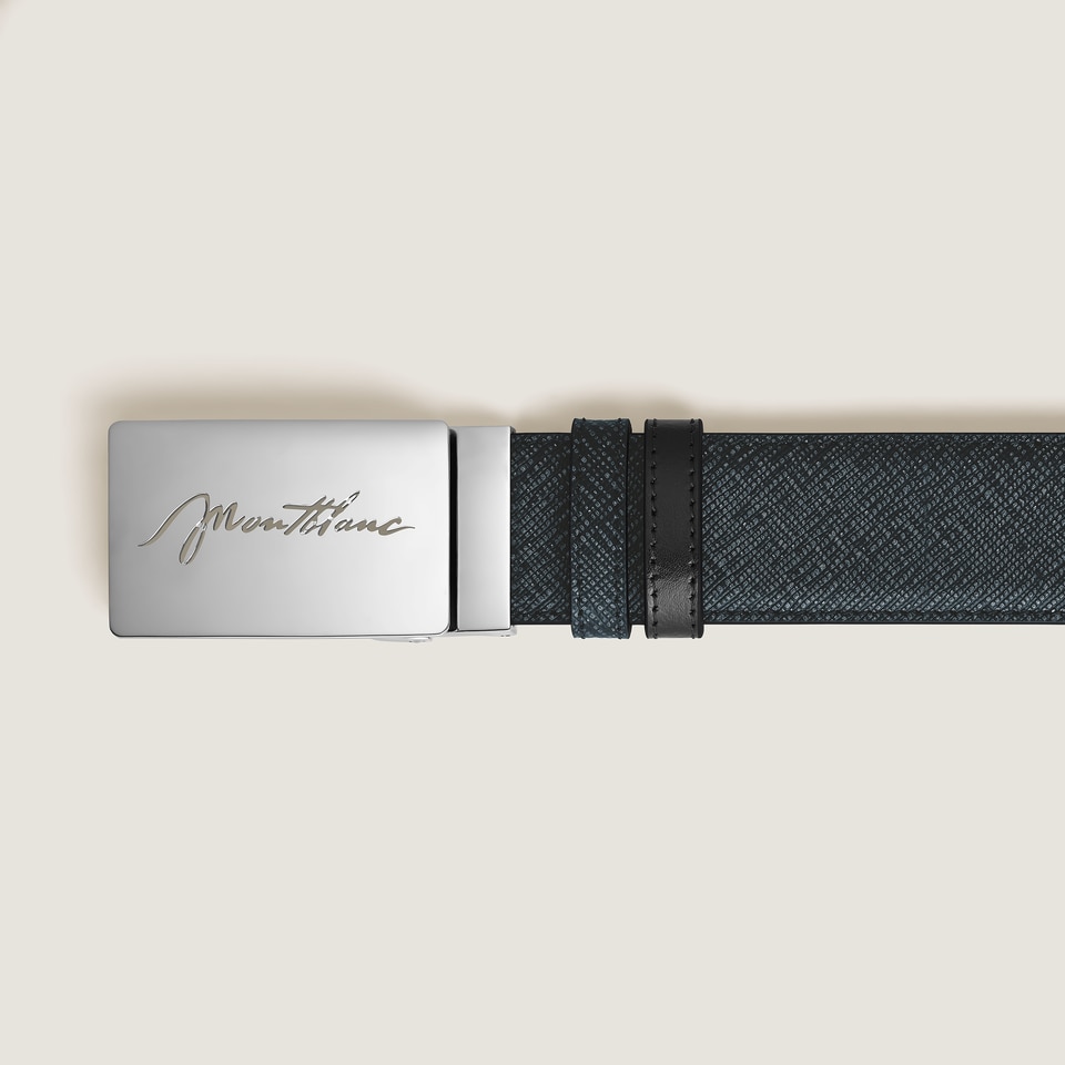 35 mm Reversible Belt in Sartorial Leather with Plate Buckle - 2