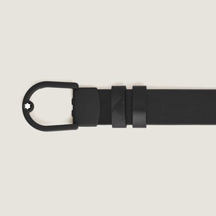 Horseshoe light buckle black/black 30mm reversible leather belt