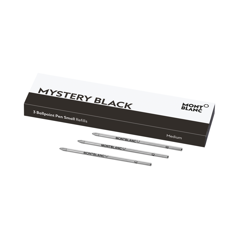 3 Ballpoint Small Refills, Mystery Black - Medium - 1