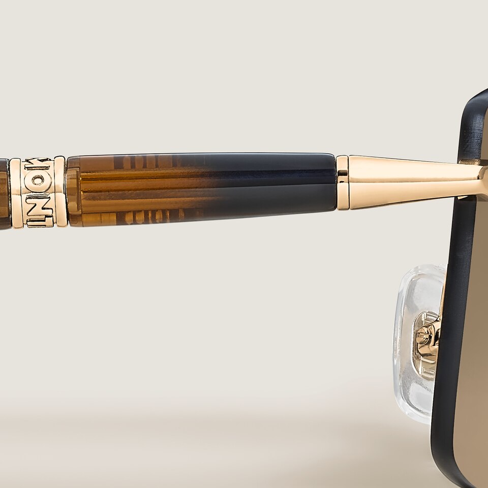 Rectangular Sunglasses with Gold-Coloured Metal Frame - 4