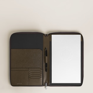 Medium Notebook Holder with zip in Sartorial Leather