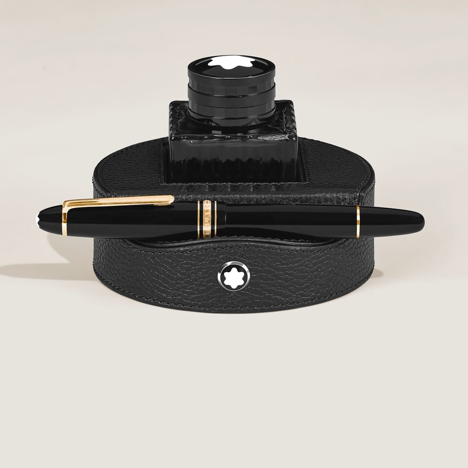 Ink & Pen Stand Organizer in Grain Leather - 2