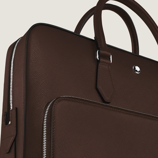 Medium Briefcase with Pocket in Sartorial Leather