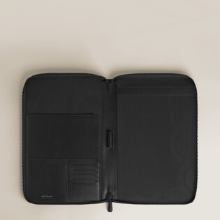 Medium Notebook Holder with zip in Extreme Leather