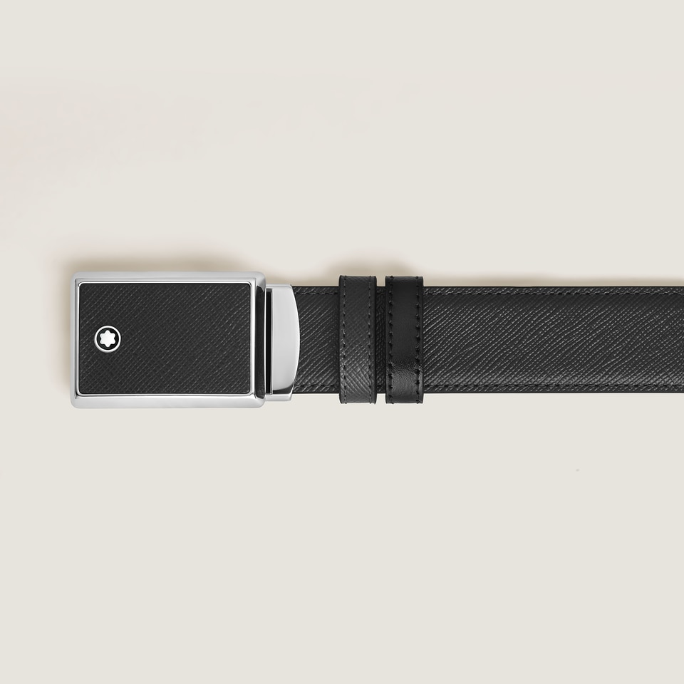 30 mm Reversible Belt in Sartorial Leather with Plate Buckle - 2