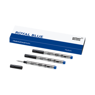3 Rollerball Small Refills, Royal Blue - Medium
