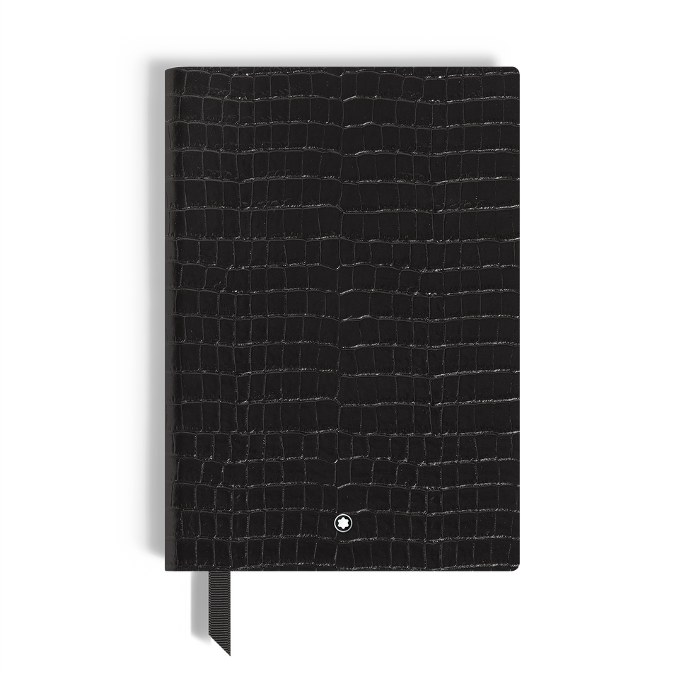 Notebook Medium, Croco-Embossed Leather, Black - Lined Pages - 1