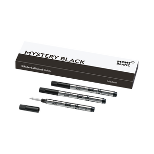 3 Rollerball Small Refills, Mystery Black - Medium