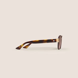 Squared Sunglasses with Gold-Coloured Metal Frame