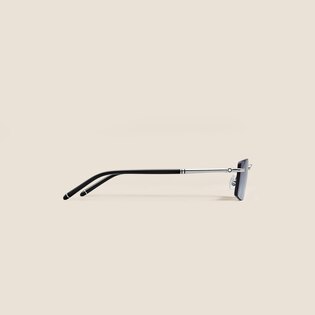 Rectangular Sunglasses with Silver Col Metal Frame