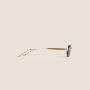 Squared Sunglasses with Gold Col Metal Frame 