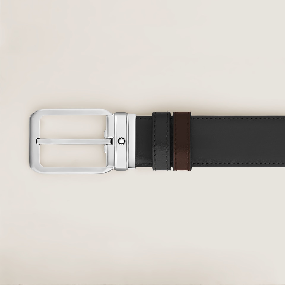 35 mm Reversible Belt in Meisterst&uuml;ck Leather with Rectangular Buckle - 2