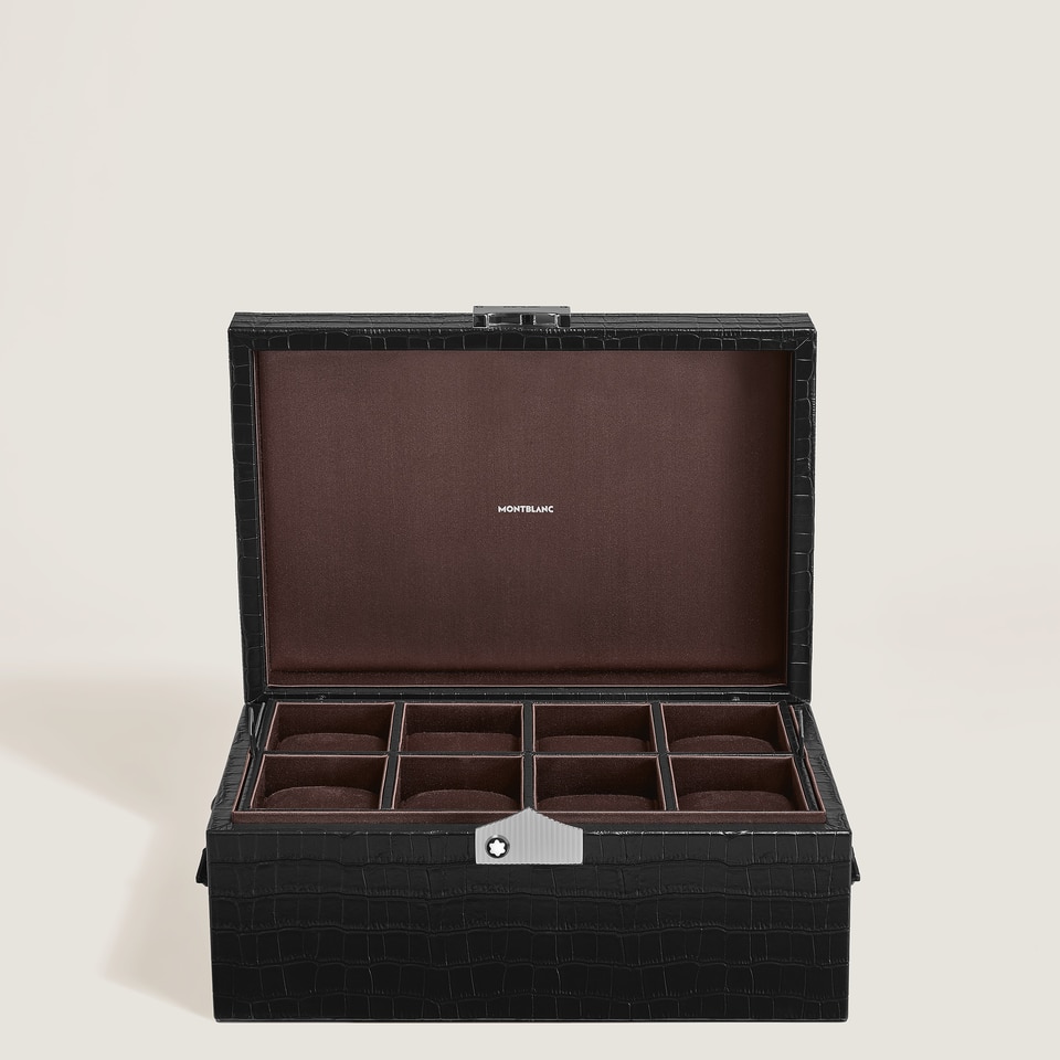 Watches Collector Box, Croco-Embossed Leather, Black - 2