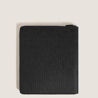 Large Notebook Holder with zip in Corteccia Leather