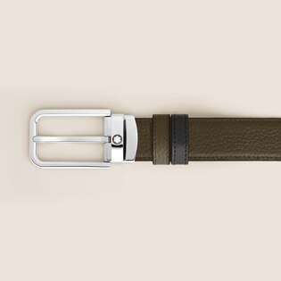 30 mm Reversible Belt in Grain Leather with Rectangular Buckle