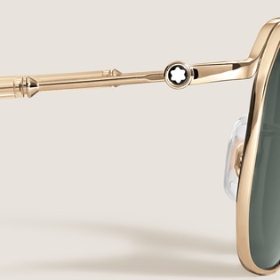 Squared Sunglasses with Gold-Colored Metal Frame
