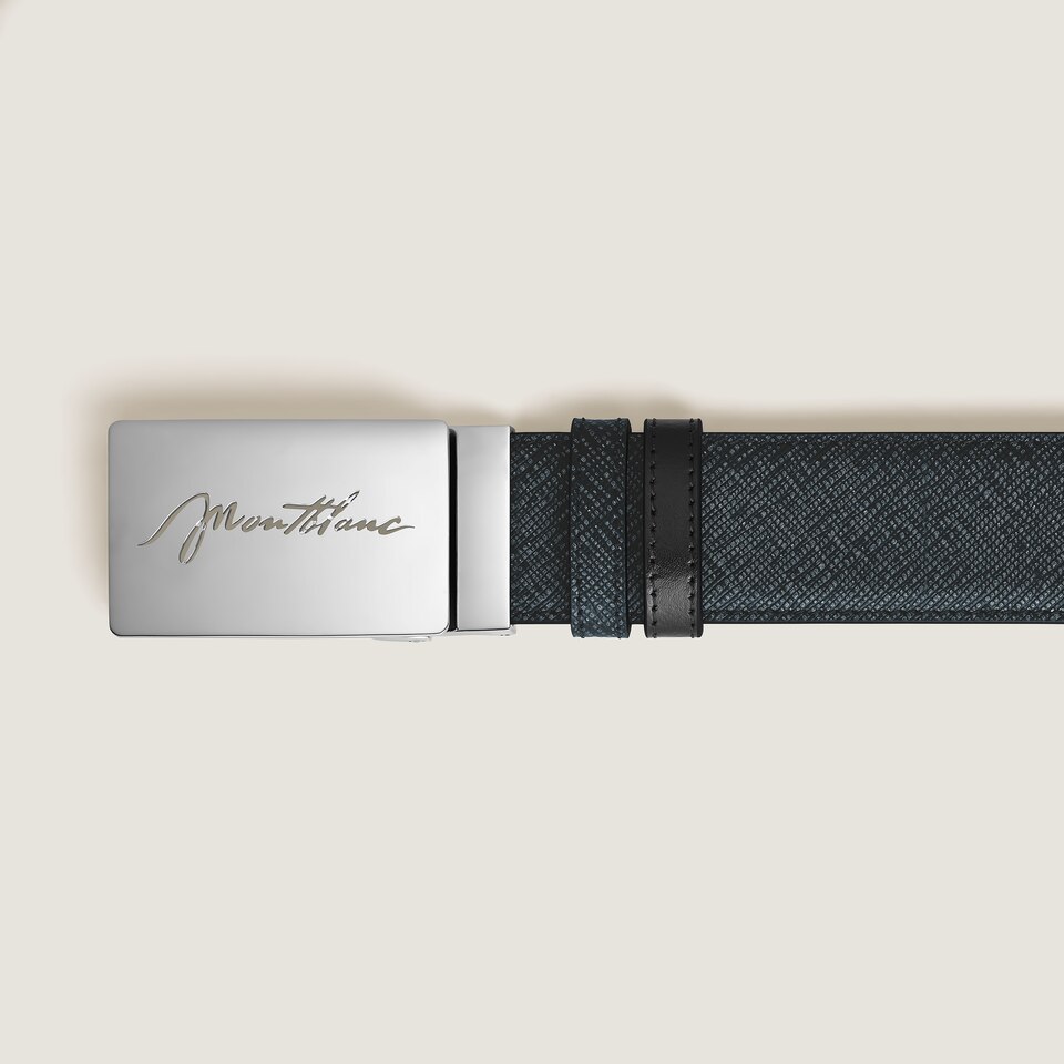 35 mm Reversible Belt in Sartorial Leather with Plate Buckle - 2
