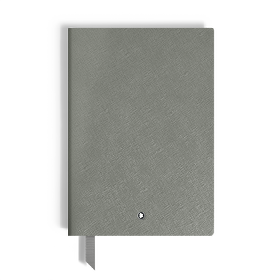 Notebook Medium, Saffiano Leather, Medium Grey - Lined Pages