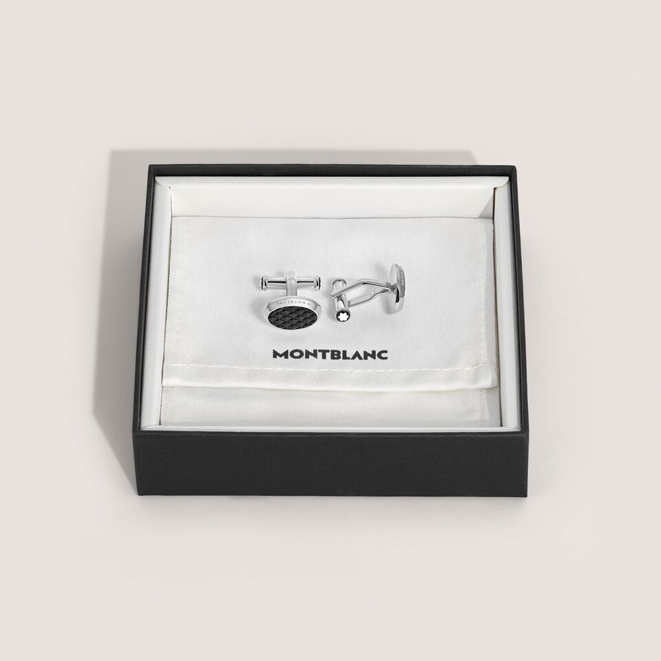 Meisterst&uuml;ck Oval Cufflinks with Geometric Lacquer Inlay - 3