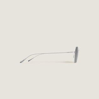 Round Sunglasses with Silver-Colored Metal Frame