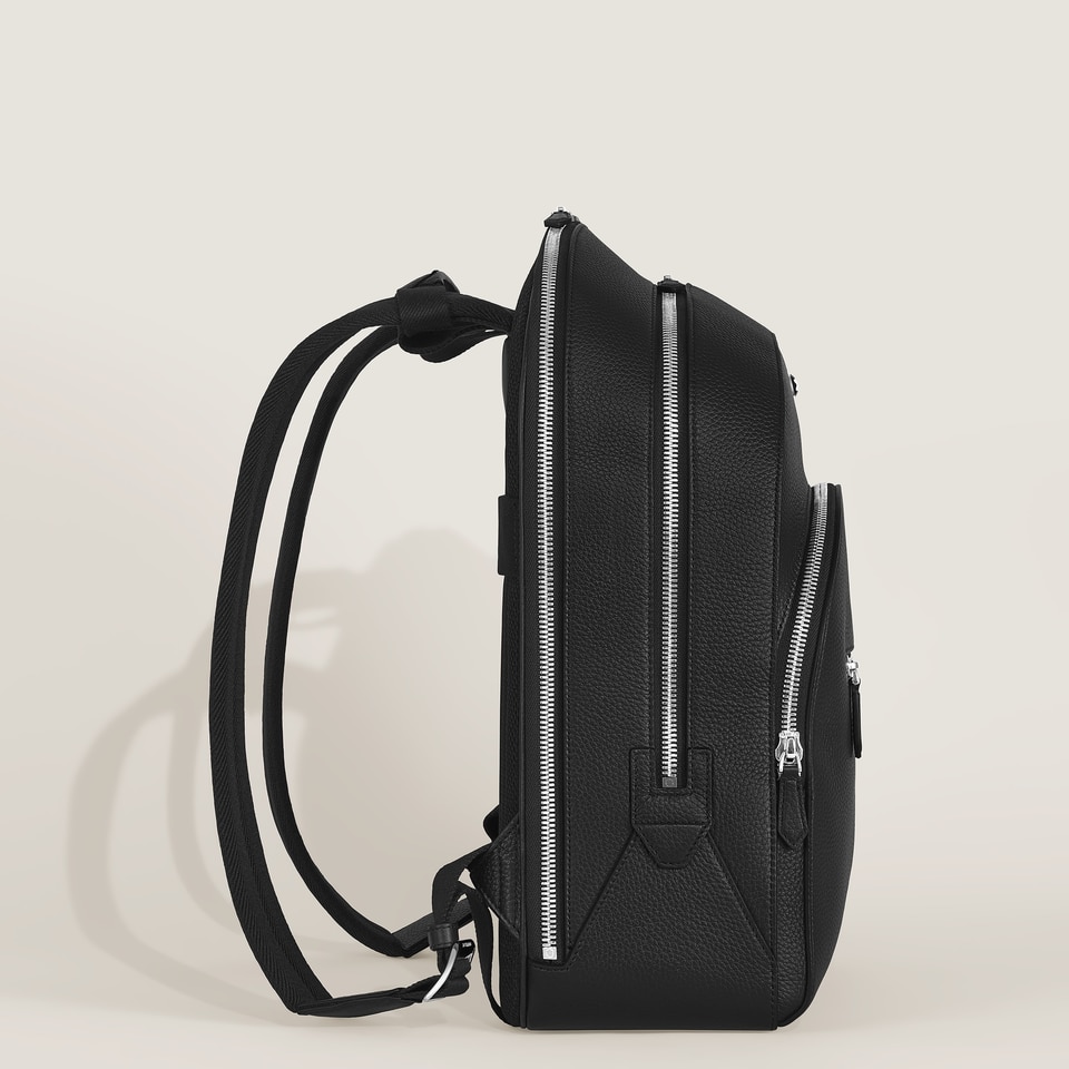 Large Backpack with 3 Compartments  in Grain Leather - 5